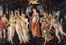 Sandro Botticelli: Pomlad (ok. 1480), tempera na lesu na mavčni podlagi