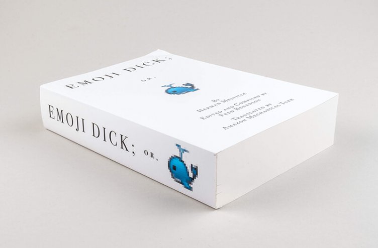 Leta 2010 so roman Hermana Melvilla Moby Dick »prevedli« v jezik emodži. Tako je z emodžiji zapisa najbolj znan uvodni stavek v svetovni književnosti – Recite mi Ishmael.