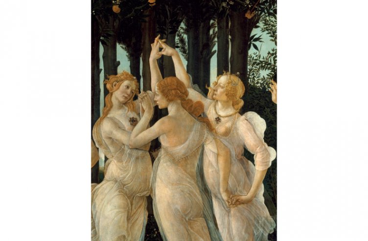 Sandro Botticelli: Detajl slike Pomlad, Tri gracije