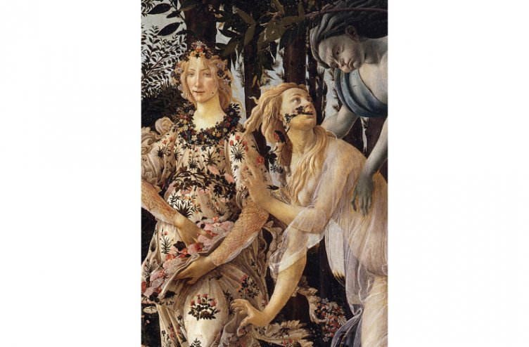 Sandro Botticelli: Detajl slike Pomlad, Hlorida in Flora