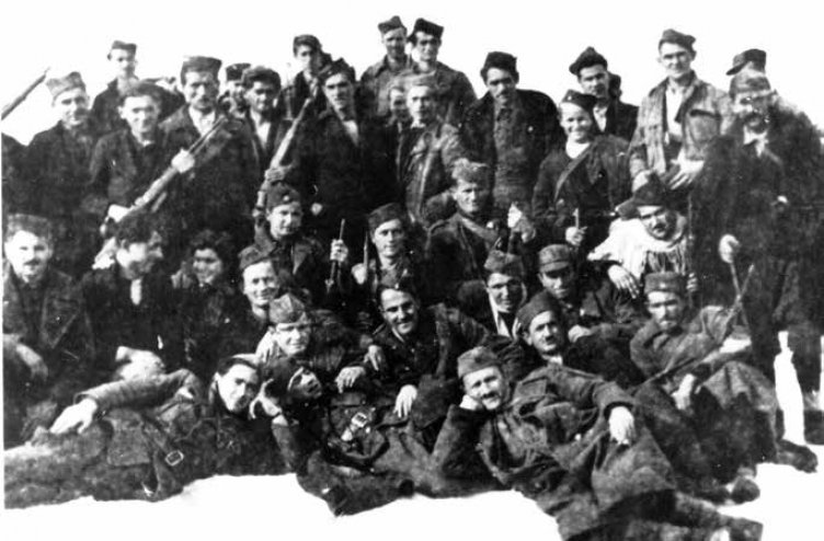 Borci Ljubljanskega bataljona, imenovanega Brkati bataljon, 1944