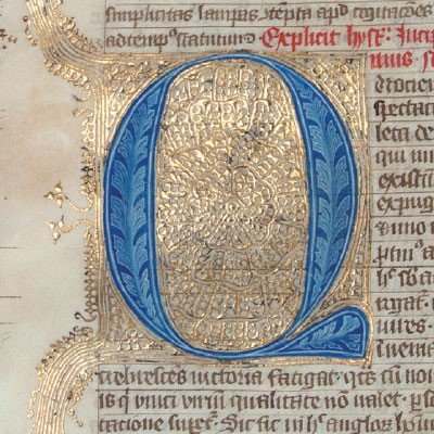 Gregor Veliki - Moralije o Jobu, z zlato tinto narisana iniciala